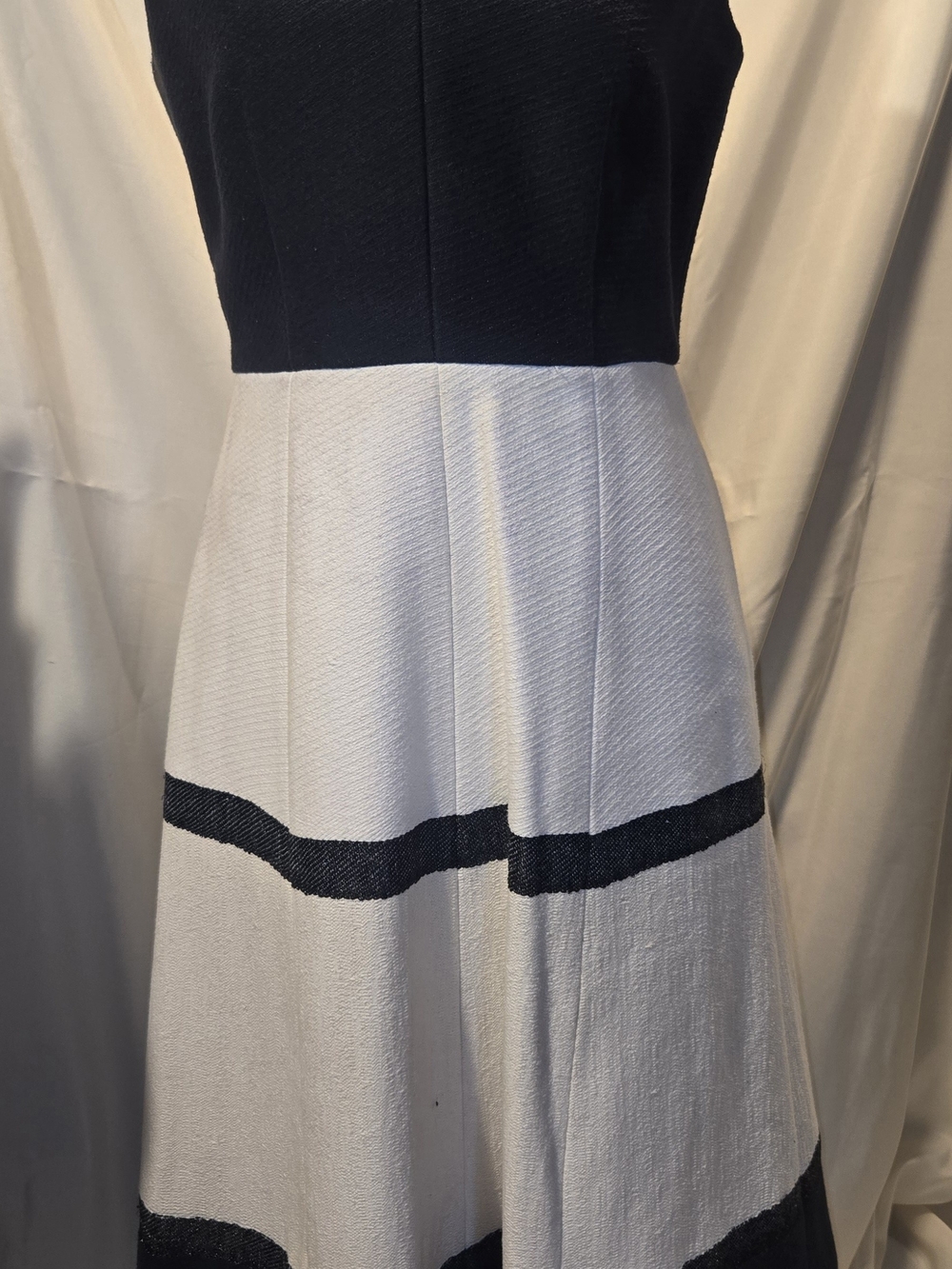Anthropologie Black and White Colorblock A-Line Skirt